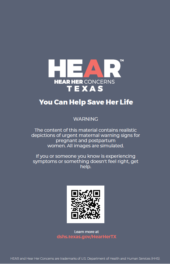 Urgent Maternal Warning Signs Texas DSHS